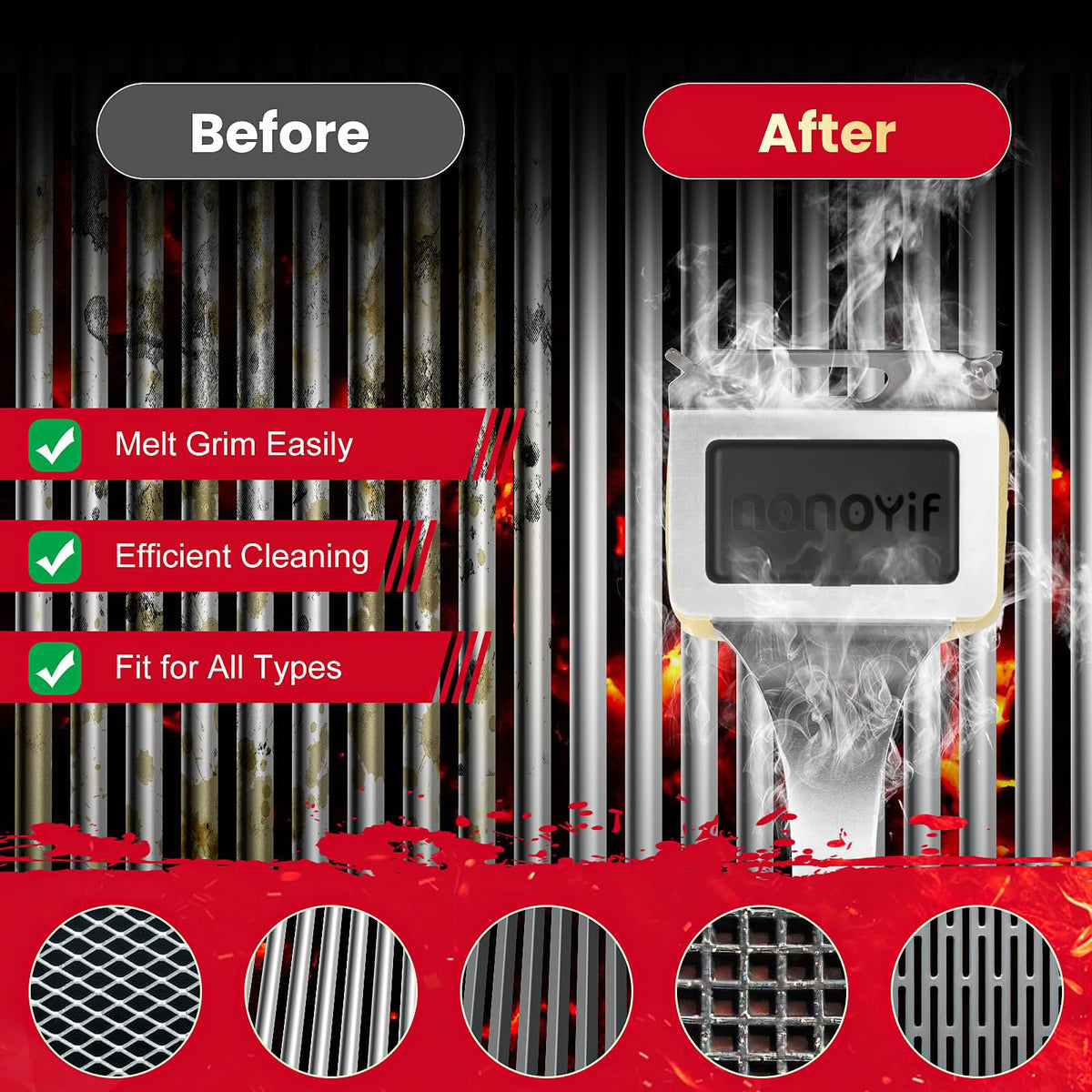 nonoYif grill brush compatible with all grill types