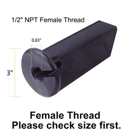 Noobibaba 1/2 in NPT female thread stake fits common fixtures.