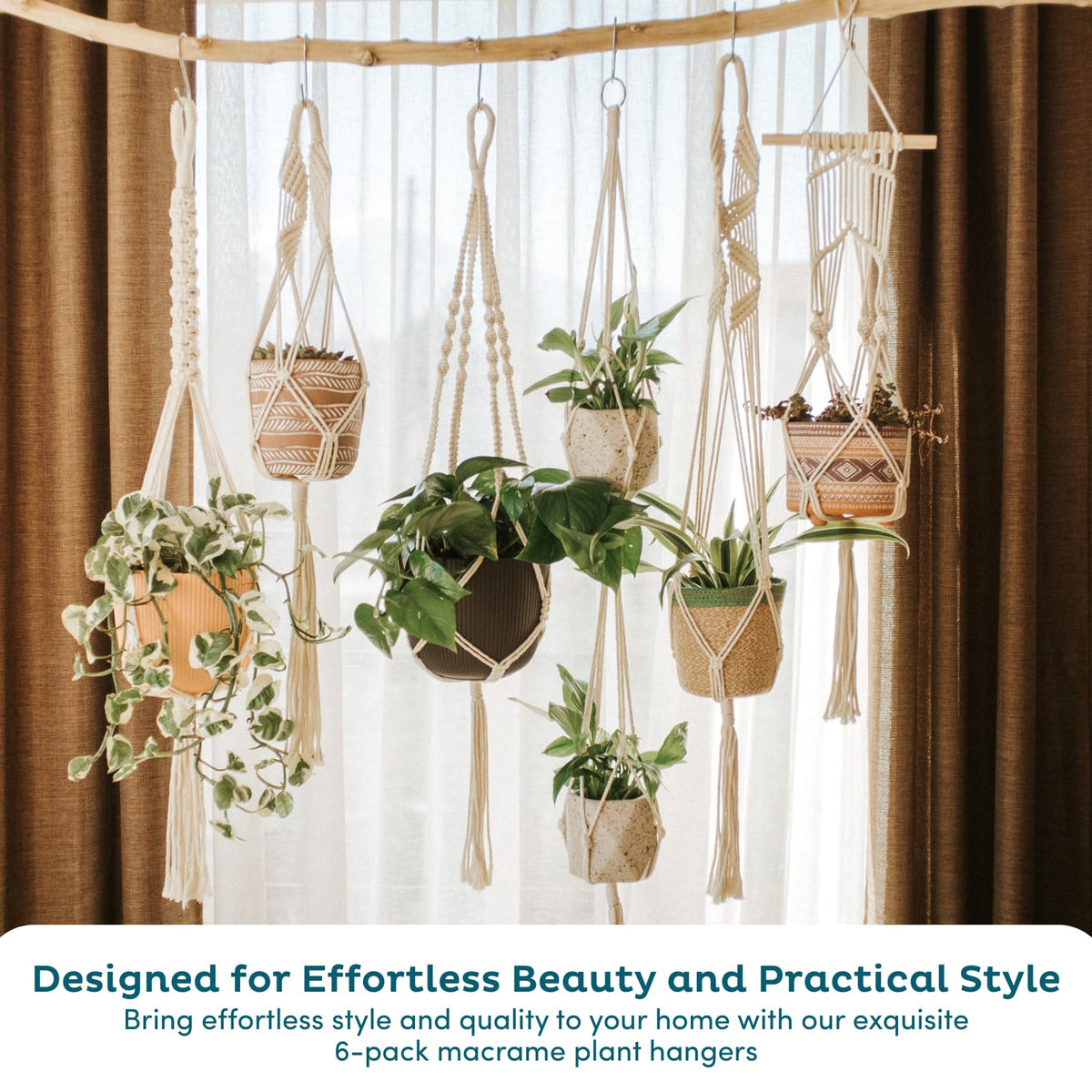 Nook Theory macrame hanger closeup knot detail shows durable craftsmanship for home decor