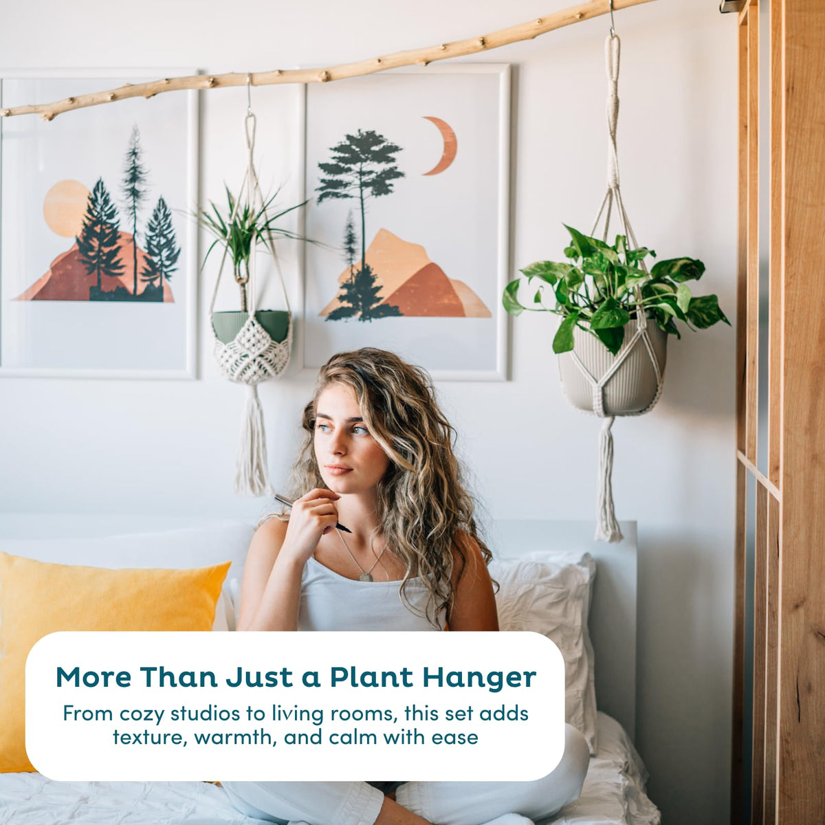 Nook Theory cream hangers crafted with durable cords for long-lasting display.