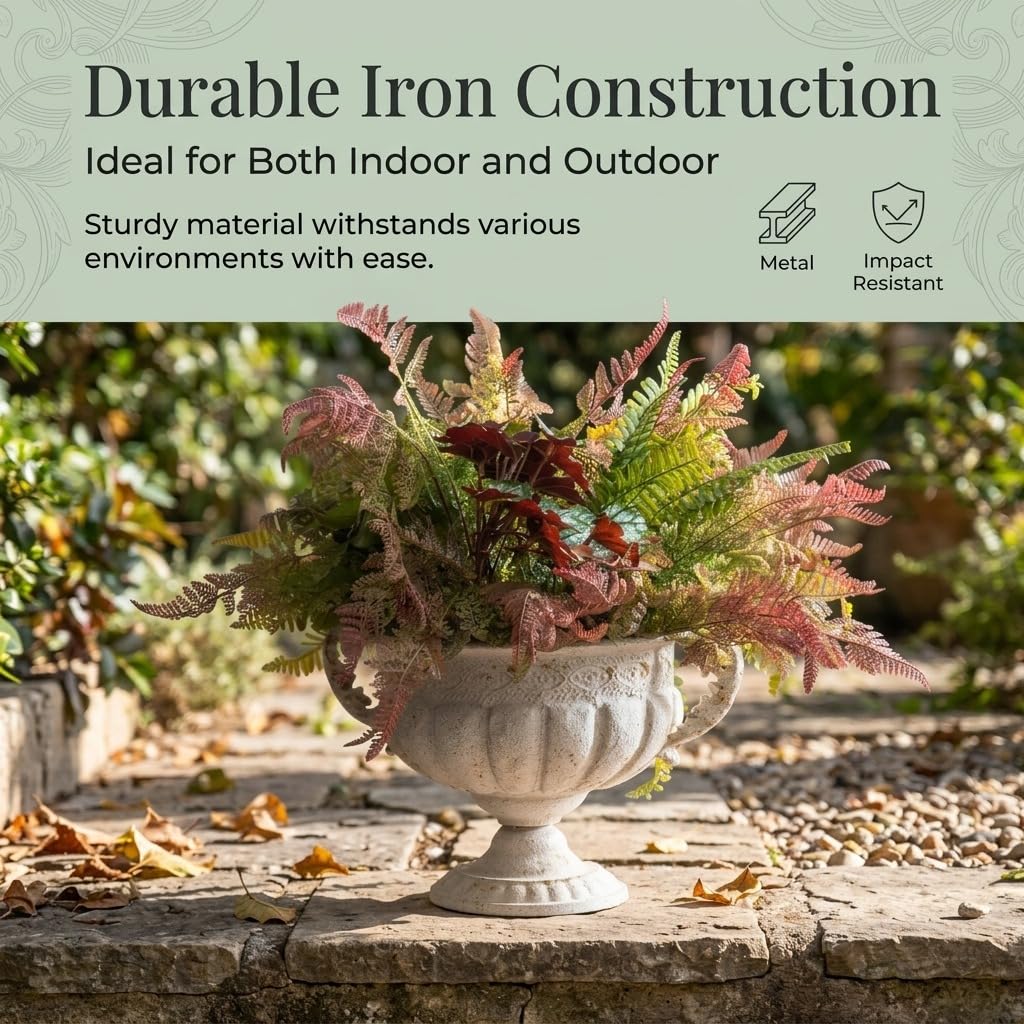 Nooneau Vintage Urn Planter serves as a refined centerpiece for tables