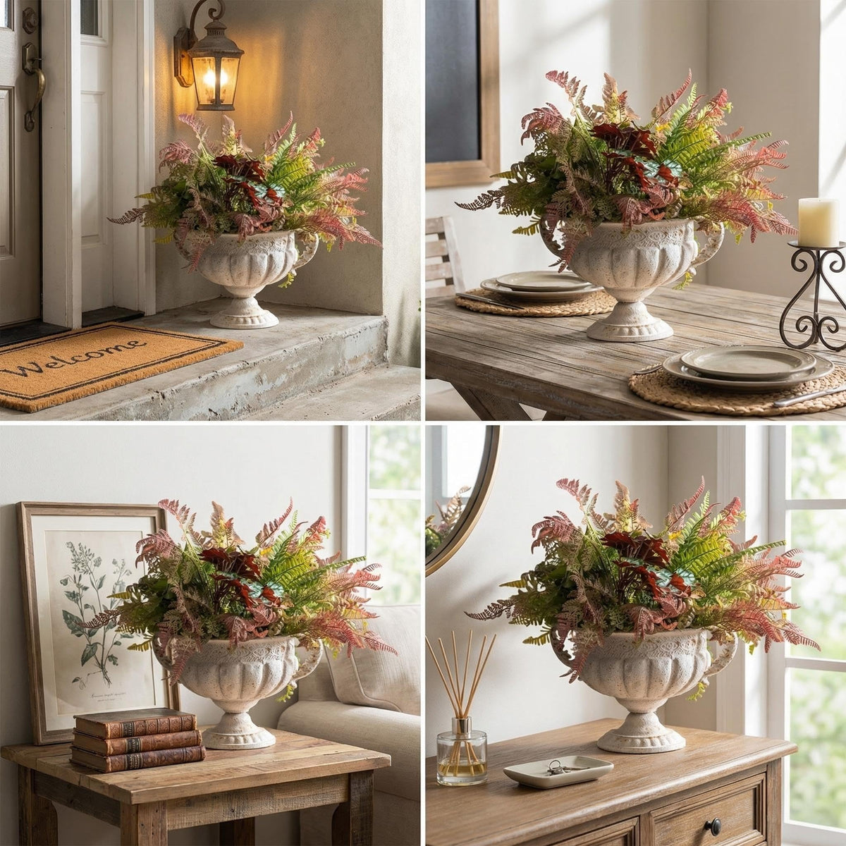 Nooneau Vintage Urn Planter features a stable base to prevent tipping