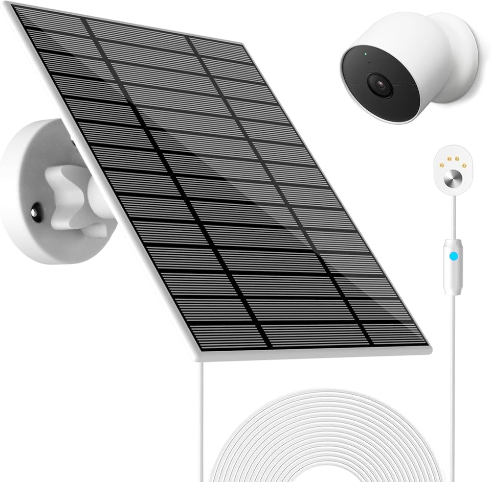 Nooukut Nest Camera solar panel front view for outdoor power solution.