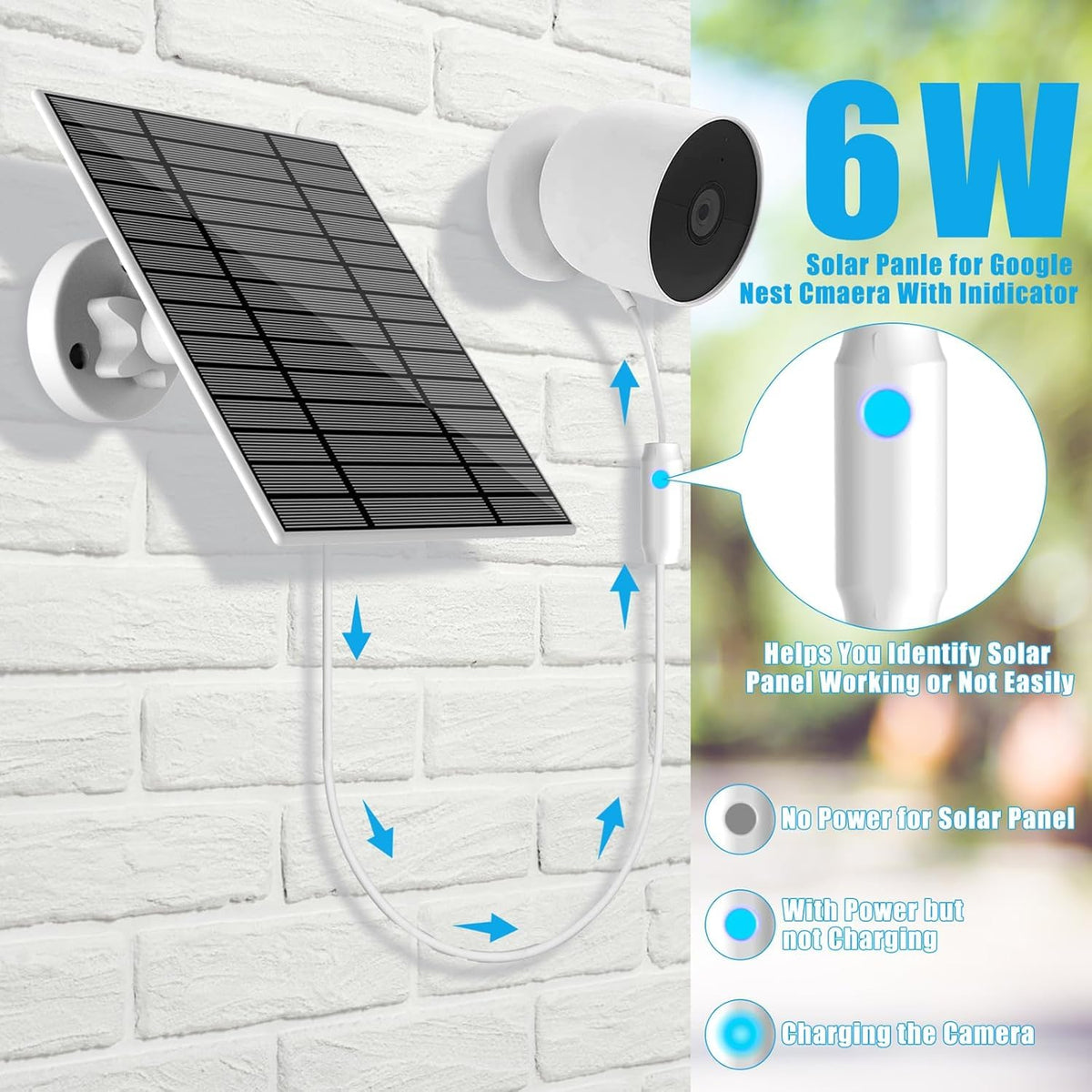 Nooukut solar panel side angle showing slim, discreet outdoor mounting.