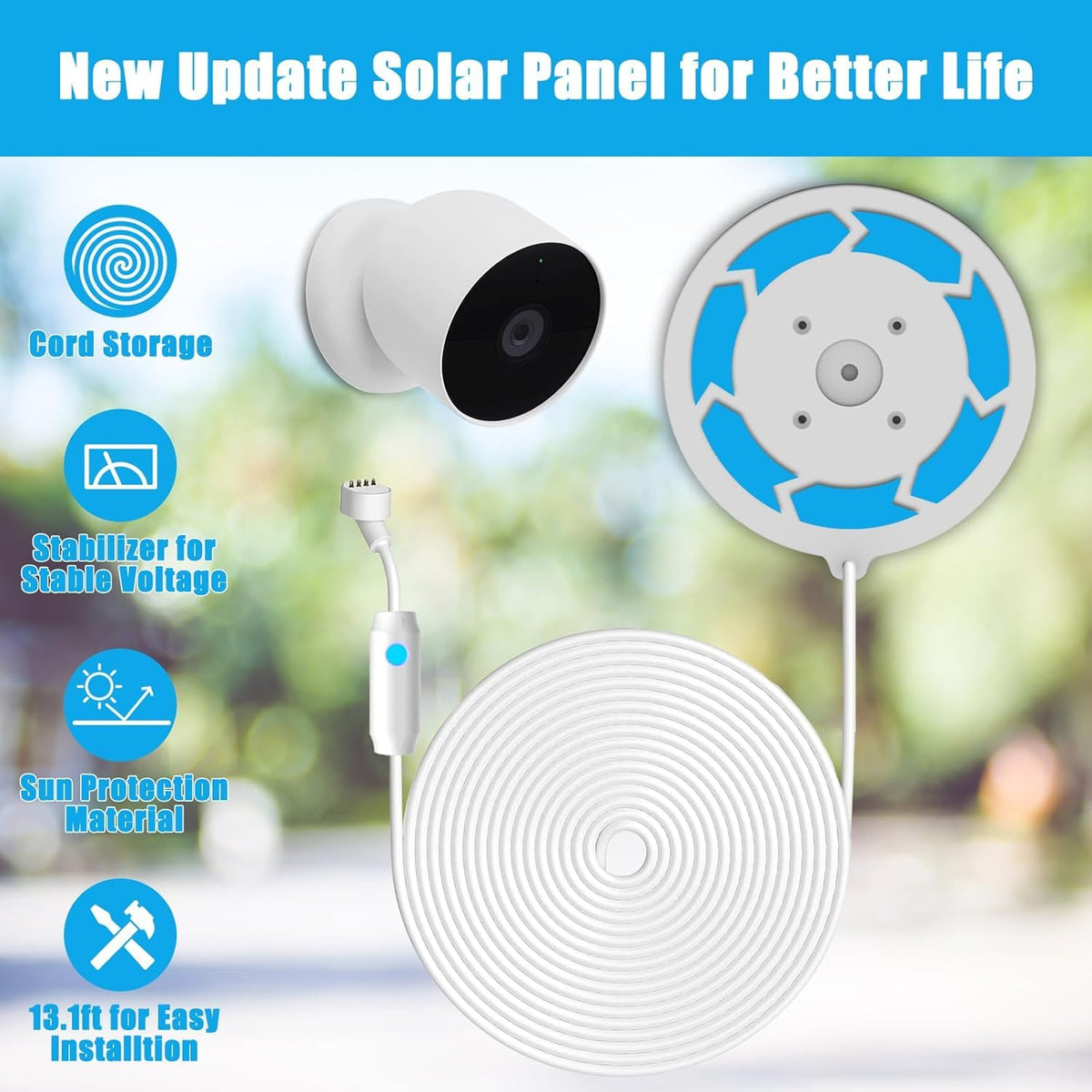 Nooukut solar panel indicator light for quick status checks and placement.