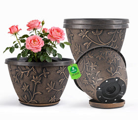 Nooulap 10-inch plant pot with drainage for versatile indoor and outdoor use.