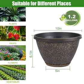 Nooulap 10-inch pot drainage holes enabling healthy soil airflow.