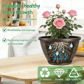 Nooulap 10-inch pot with saucer included for mess-free water management.