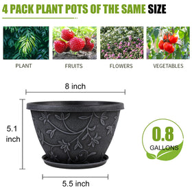 Nooulap 8-inch pot showing drainage hole and saucer for water control