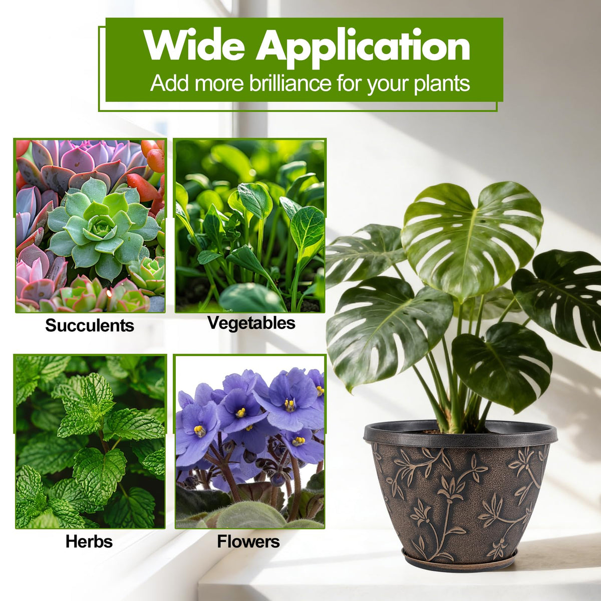 Nooulap easy-clean planter stays vibrant; wipe dirt away with a damp cloth.