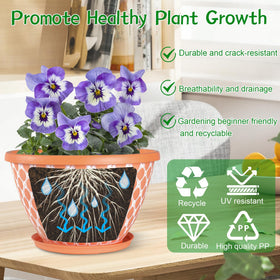 Nooulap durable resin plant pot resists fading and cracking for long-term use.