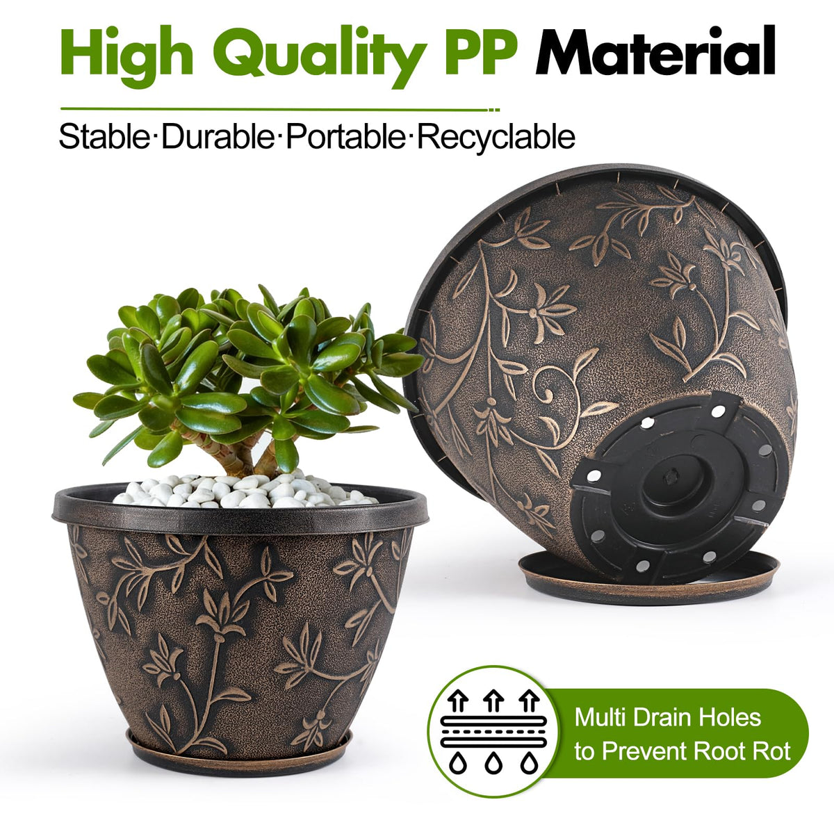 Nooulap four-trays set supports organized watering for a tidy plant display.