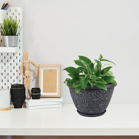 Nooulap garden patio 8-inch pot enhancing outdoor plant display