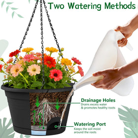 Nooulap hanging planters chains close-up; easy-hang system for quick setup.