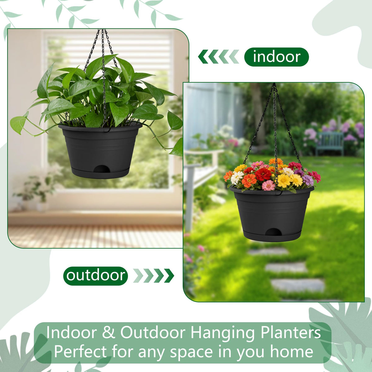 Nooulap indoor-decor display; matte black pots for living room or windowsill.