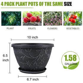 Nooulap lightweight ABS plastic 10in pot supports easy lifting and versatile placement.
