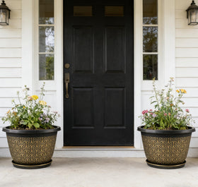 Nooulap ornate garden pots add elegance to patio or balcony setups.