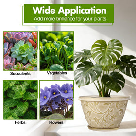 Nooulap planter set for patio, balcony, or windowsills, adaptable to various plant sizes.