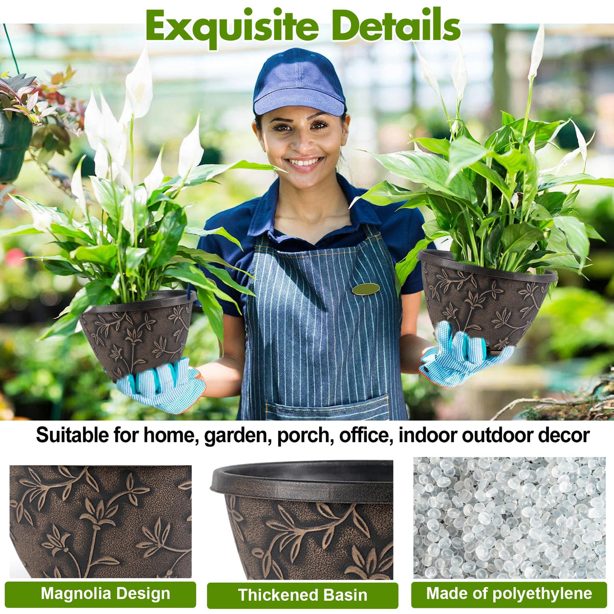 Nooulap 4-pack planters simplify styling a cohesive patio or balcony garden.