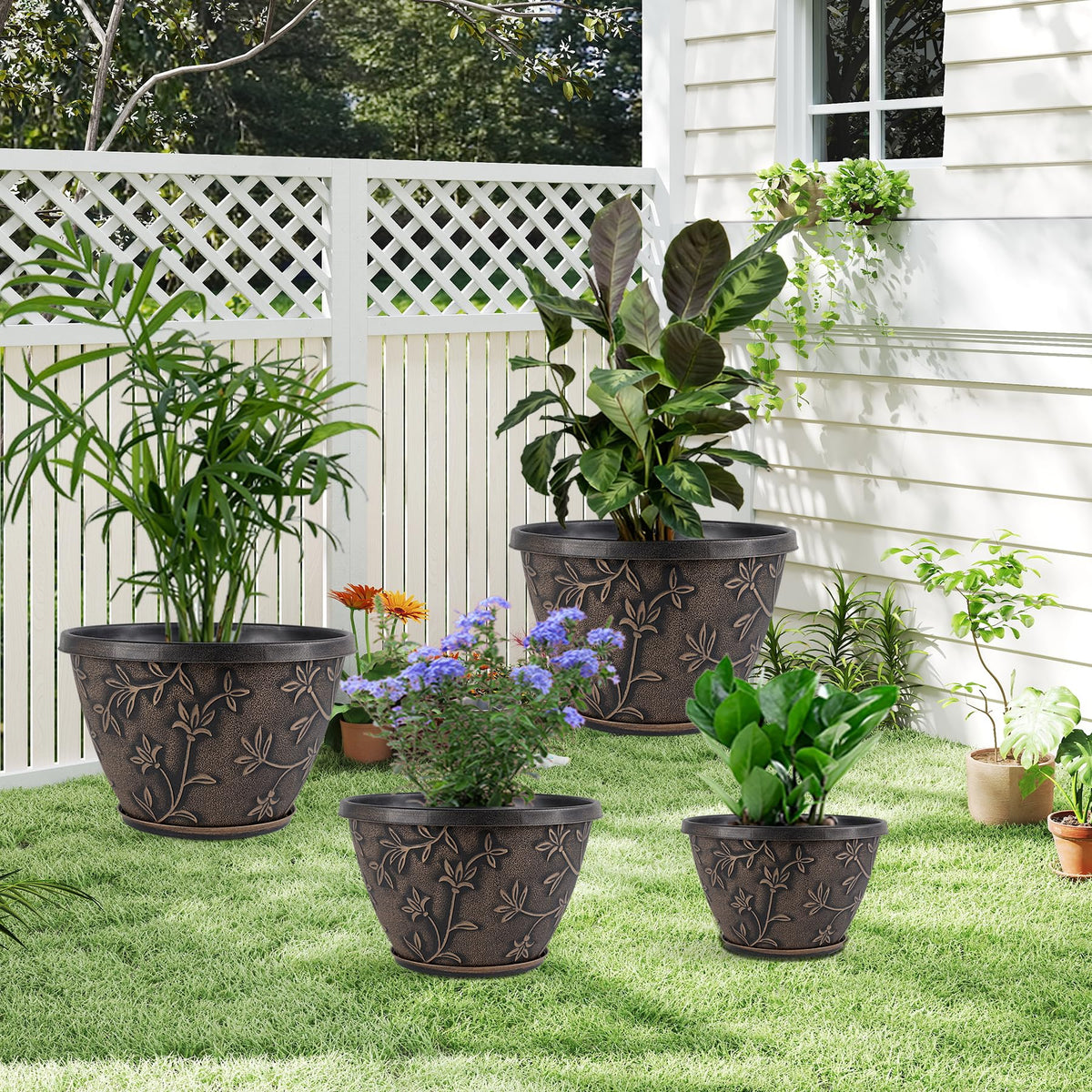 Nooulap pot range from 8 to 16 inches fits many plants.