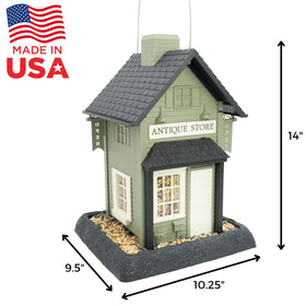 North States Antique Store Birdfeeder removable seed tray for quick cleaning.