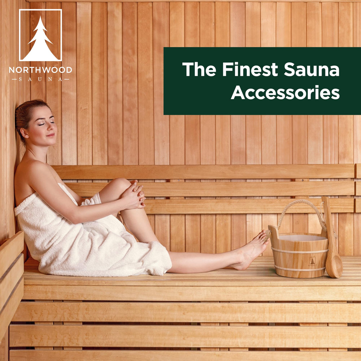 Gift-ready Northwood Sauna bucket and ladle set in premium packaging