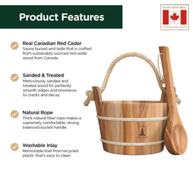 Northwood Sauna ladle with polished spoon for precise water release