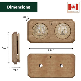 Northwood Sauna golden dials close-up highlight waterproof, stylish humidity gauges.