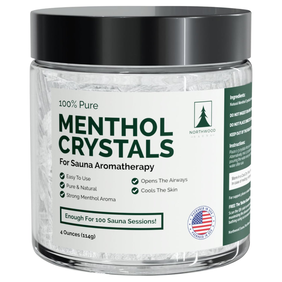 Northwood Sauna Menthol Crystals bottle for pure, easy aroma in your sauna.