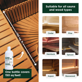 Wood surface after treatment with Northwood Sauna Oil showing enhanced grain.