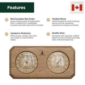 Northwood Sauna red cedar dial close-up shows natural aroma and durability.