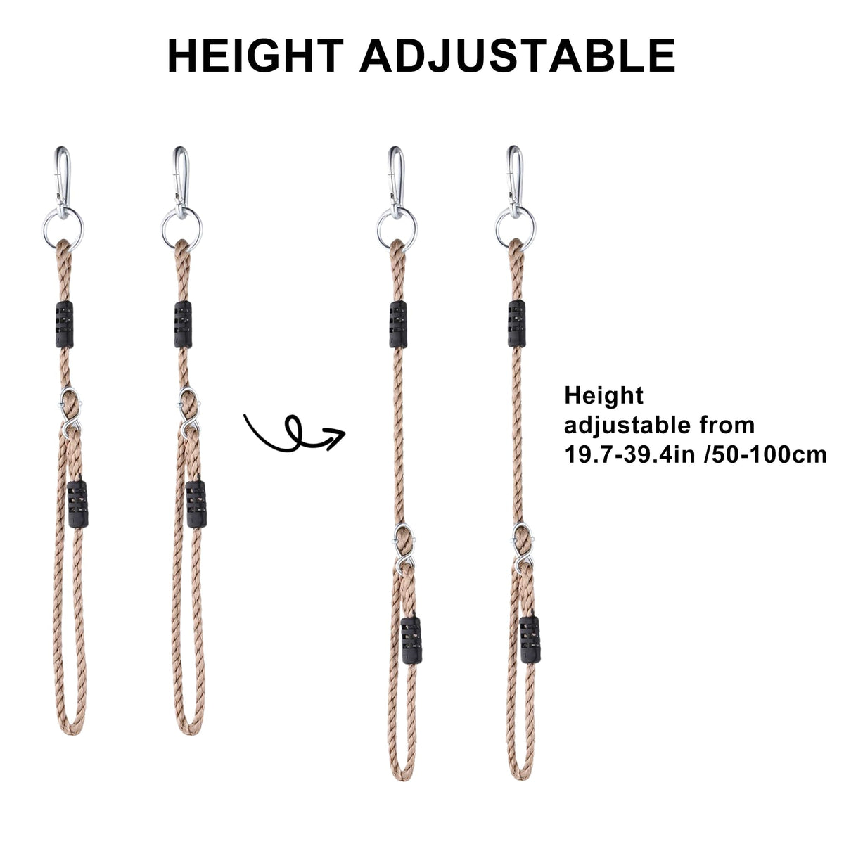 NOSTIFY heavy-duty nylon rope strap ensures sturdy swing or hammock mounting