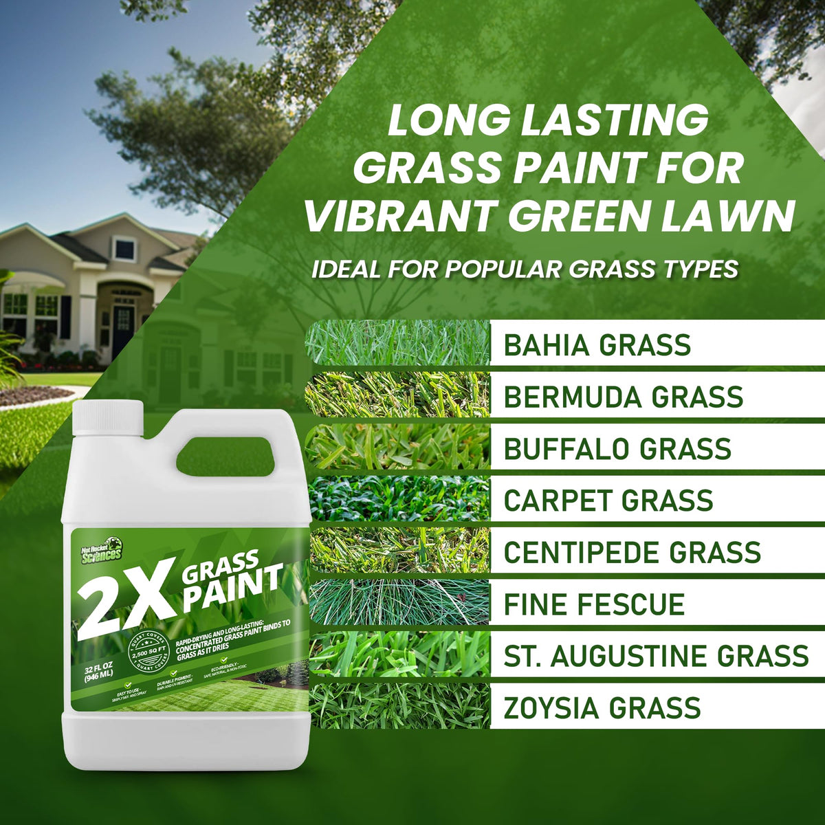 Not Rocket Sciences lawn quick-dry finish after application on sun-exposed turf.