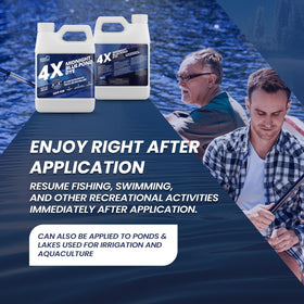 Not Rocket Sciences easy-apply pond colorant; pour along edge for quick results