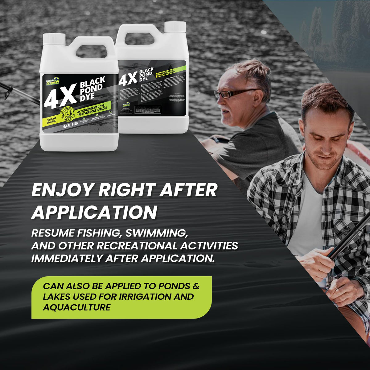 Not Rocket Sciences easy-apply pond dye at edge without mixing