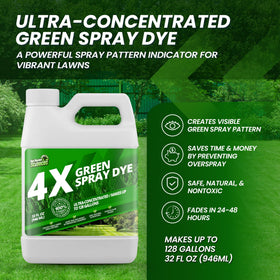 Pouring Not Rocket Sciences green spray dye for turf marking