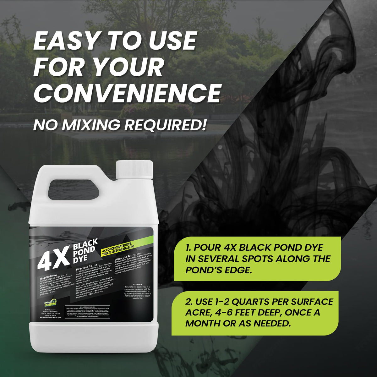 Not Rocket Sciences premium formula covers acres and 4–6 ft depth