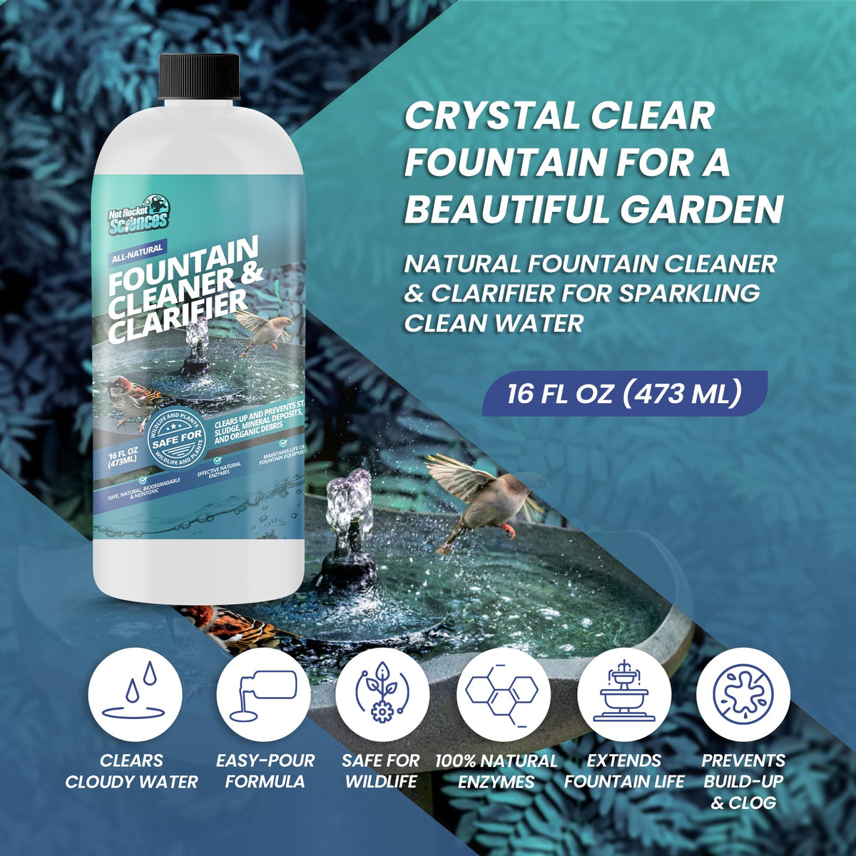 Not Rocket Sciences water fountain cleaner dispense action for efficient cleaning