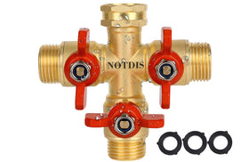 NOTDIS 3 Way Hose Splitter with brass body for durable garden irrigation.