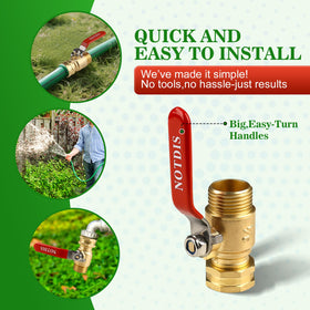 NOTDIS brass valve with 3/4-in GHT connector for versatile hose compatibility