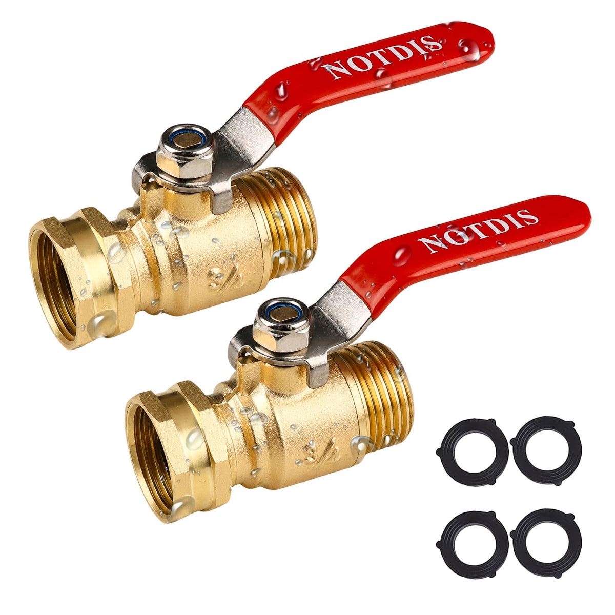 NOTDIS brass garden hose shut off valve with full-flow design for efficient watering