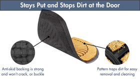 Notrax eco-friendly coir mat resists fading and stays in place.