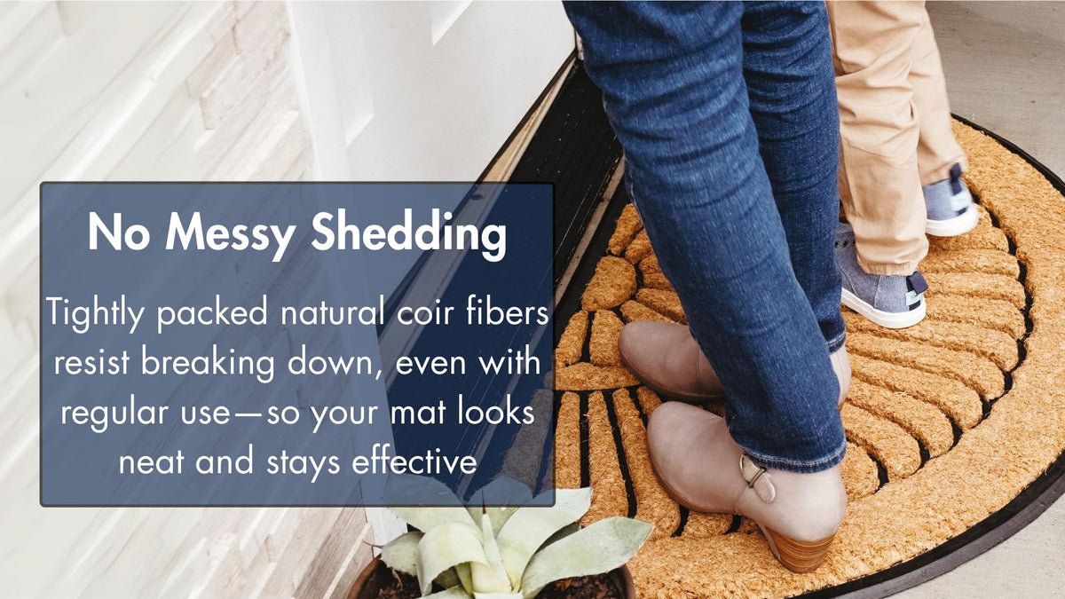 Notrax outdoor-ready mat is easy to shake or hose clean.