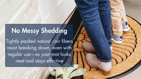 Notrax outdoor-ready mat is easy to shake or hose clean.