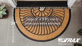 Notrax door mat showcases textured coir fibers and weather-ready construction.