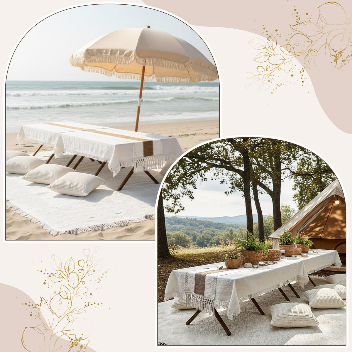 Novabright boho picnic kit oversized blanket laid out for lounging outdoors