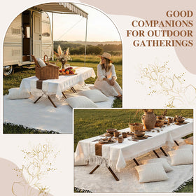 Novabright boho table runner beige and white adds rustic charm to table