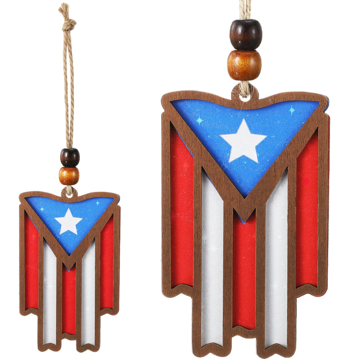 Novabright Puerto Rico flag ornament for rearview mirrors adds pride to your ride.