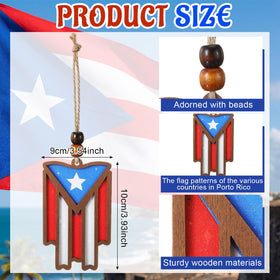 Laser-cut wooden details highlight craftsmanship on the Puerto Rico flag ornament.