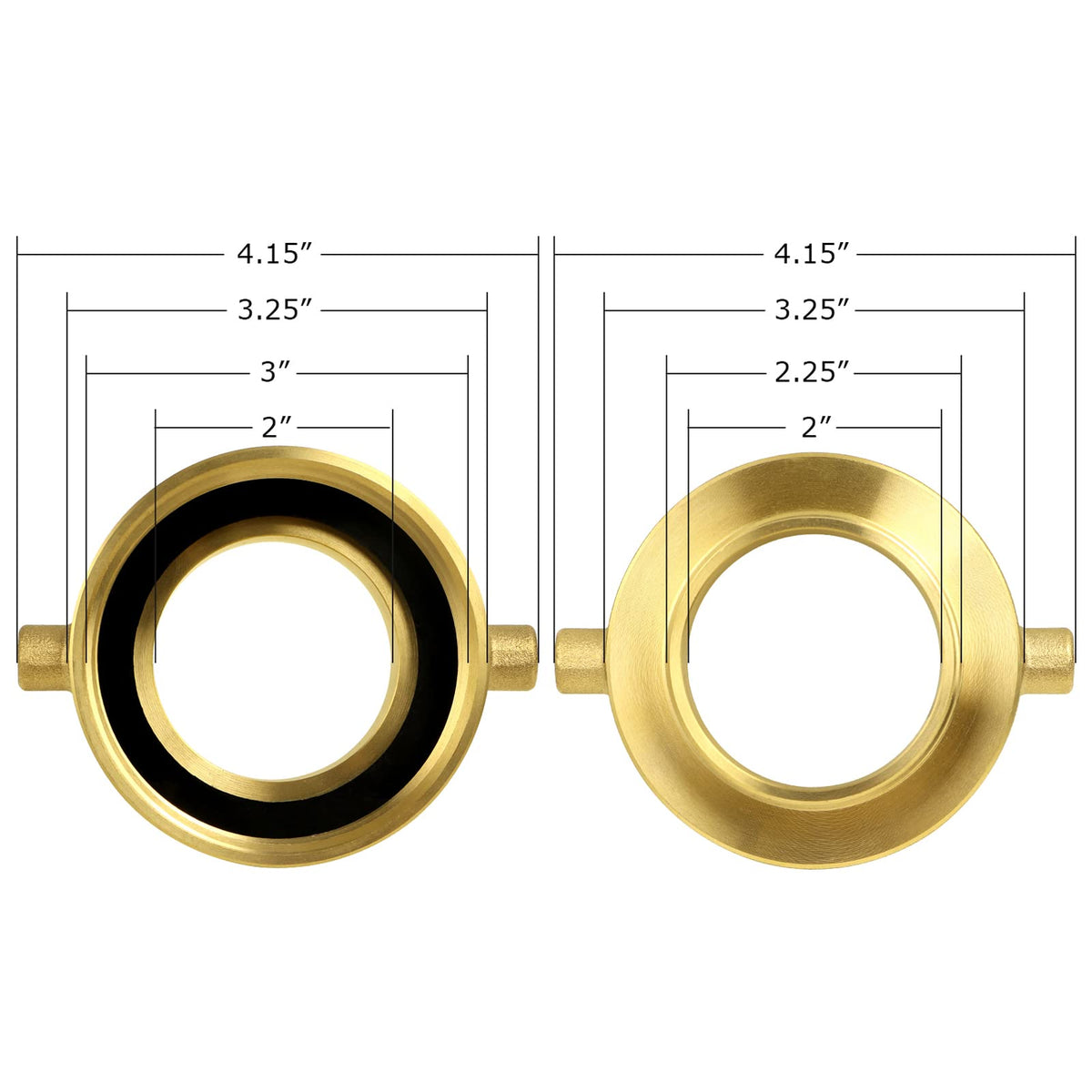NOVINO brass adapter showcasing garden hose compatibility